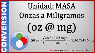 Convertir de Onzas a Miligramos oz a mg [upl. by Alyahc]