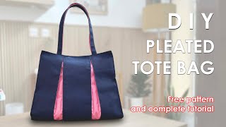 DIY  PLEATED TOTE BAG [upl. by Atin121]