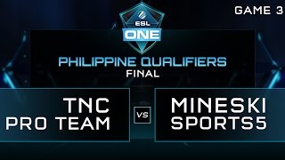 TNC vs Mineski  ESL One Manila PH Qualifier Finals  Game 3 [upl. by Vandervelde520]