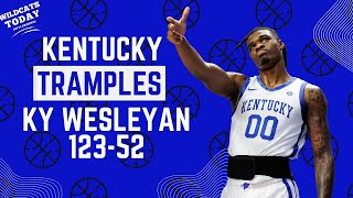 Mark Popes Kentucky Wildcats blast Kentucky Wesleyan 12352  Kentucky Basketball Podcast [upl. by Ailb]