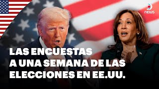 🇺🇸 A una semana de las elecciones en Estados Unidos así están las encuestas  DNews [upl. by Burnham]