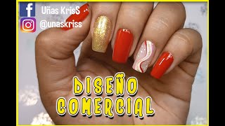 UÑAS DECORADAS CON ROJO PASO A PASO [upl. by Manwell]