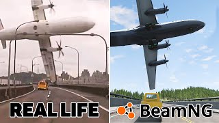 Airplane accidents Based on Real Life Incidents 3  BeamNG DRIVE [upl. by Nowed260]