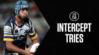 Incredible Intercept Tries  NRL Throwback  Thurston Ettingshausen Morris amp more [upl. by Rashida58]