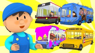 Buses go to Carls Car Wash  Cartoons for Kids [upl. by Lucania]