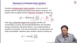 Laminar Premixed Flames  Part 5  Ignition of premixed mixture Semenovs Analysis [upl. by Ainedrag]