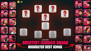 Highest Iconic Squad Building With All Greatest Iconics🔥  Pes2021 Mobilequot [upl. by Anidualc224]