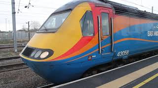 Hire In VP185 HST 43058060 Leaving Peterborough [upl. by Assirec]