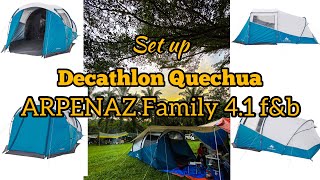 Tent Set up step by step  Quechua Arpenaz Family 41   fresh amp black family camping [upl. by Acinnad519]