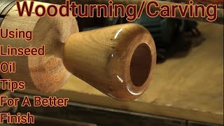 Woodturning  Carving Boiled Linseed Oil Tips [upl. by Attelliw]