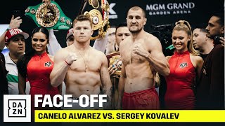 Canelo amp Sergey Kovalev WeighIn Ahead Of Light Heavyweight Clash [upl. by Fanning]