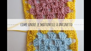 Come unire le mattonelle granny  tutorial uncinetto [upl. by Bonnell963]