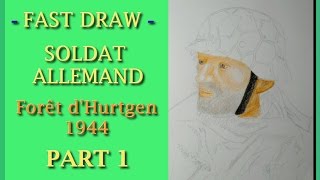 DESSIN SOLDAT US ET ALLEMAND  1944 1  TUTORIEL DESSIN [upl. by Namlas]