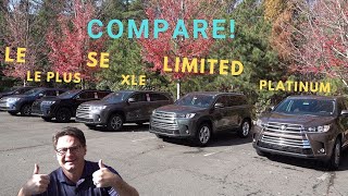 Comparing All 2019 Highlander Trim Levels  Everything You Need to Know [upl. by Ahtrim464]