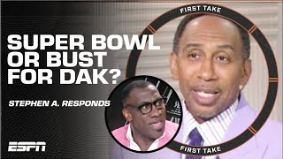 Stephen A thinks Dak Prescott has NO EXCUSES for NOT reaching a Super Bowl 🤠  First Take [upl. by Drawdesemaj883]