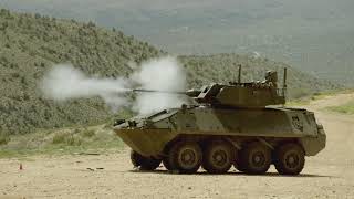 Mk 44S Bushmaster II cannon live firing 30mm Mk 310 Programmable Air Burst Munition [upl. by Ryun351]