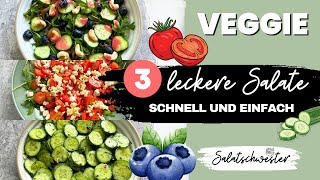 3 leckere Salat Rezepte  einfach und vegetarisch  Salatschwester [upl. by Laleb]