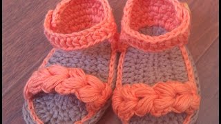 Sandalias de verano para bebé a Crochet  Parte 2 [upl. by Renwick]