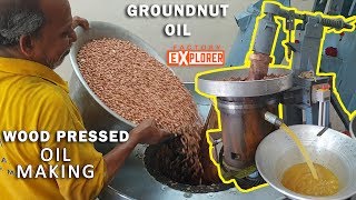 HOW Groundnut OIL is made Wood Pressed Oil With English Subtitles Chekku Ennai  Factory Explorer [upl. by Elyrrad30]