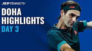 Federer Makes Comeback Thiem Faces Karatsev  Doha 2021 Day 3 Highlights [upl. by Carie]