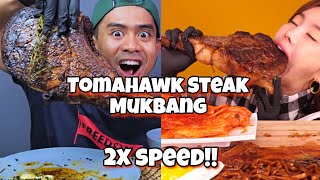 2x speed🔥ASMR Tomahawk Steak Eating Mukbang CompilationsFast Motion Satisfying Eating challenge 🤤 [upl. by Behlau]