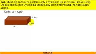 Siła nacisku i ciśnienie  Zadanie  Matfiz24pl [upl. by Jeraldine]