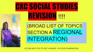 CXC SOCIAL STUDIES REVISION ON REGIONAL INTEGRATION REGIONAL INTEGRATION [upl. by Elenahc]