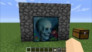 Minecraft Tutorial salapuerta secreta con cuadros y carteles Básico y Fácil [upl. by Naerda]