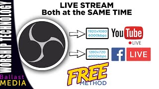 Free method  OBS live stream to Facebook and Youtube at the same time [upl. by Anyat571]