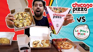 La Pinoz Vs Chicago Pizza  Comparison Video  Best PizzaPasta and Garlic Bread in DelhiChoco Lava [upl. by Ransome]