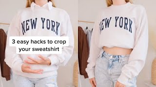 3 Hacks to Crop a Sweatshirt Shorts [upl. by Haff]