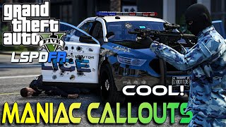 Playing GTA 5 As A POLICE OFFICER  MANIAC CALLOUTS  GTA 5 Lspdfr Mod [upl. by Gytle]