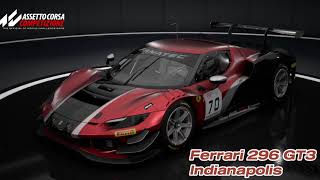 ACC Setup Guide Ferrari 296 GT3 Stable Race Setup  Indianapolis [upl. by Anirb]