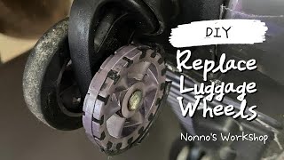 Replace Luggage Wheel  DIY [upl. by Fu]