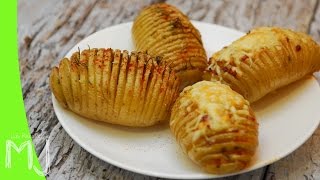 PATATAS HASSELBACK  Papas al horno rellenas de bacon y queso [upl. by Aliet]