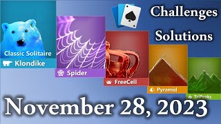 Microsoft Solitaire Collection November 28 2023 [upl. by Tebasile]