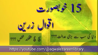 15 Best Aqwal e zareen in Urdu  Golden words in urdu by Aqwal e zareen library [upl. by Vivianne]