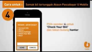 U Mobile  Semak Bil Tertunggak Akaun Pascabayar [upl. by Statis]