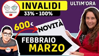 🔴 INVALIDI PARZIALI e TOTALI 4 NOVITÀ FEBBRAIO MARZO 2023 ➡ IMPORTI INCREMENTI PENSIONE BONUS INPS [upl. by Gilroy]