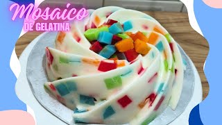 Mosaico de gelatina Postre fácil rápido y delicioso postres recipe parati viral [upl. by Sutherlan]