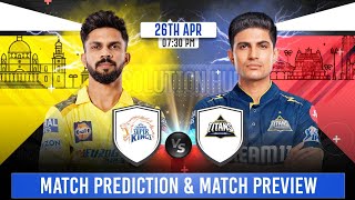 IPL 2024 7th Match Prediction amp Pitch Report Chennai Super Kings vs Gujarat Titans  CSK vs GT [upl. by Doowrehs]