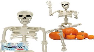 36quot Halloween Skeleton Decorations 3FT Halloween Posable Skeleton Plastic Realistic Human Review [upl. by Kalb]