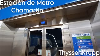 Ascensor ThyssenKrupp Latitude eléctrico MRL en la estación de Metro Chamartín Madrid ES [upl. by Sidnal]