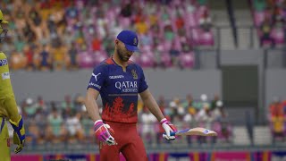 RCB Vs CSK Hard Difficulty IPL 2024 Cricket 24 Gameplay Faf Du Plessis Scored 46 Runs [upl. by Gard]