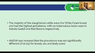 Prevalence and Public Health Importance of Bovine Tuberculosis by Karim [upl. by Arised816]