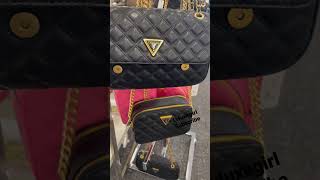 GUESS GIULLY SMALL QUILTED DOUBLE TOP ZIP CAMERA BAG [upl. by Eerpud]