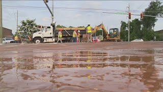 Powers Ferry Road reopens after water main break [upl. by Rosemare]