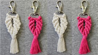 DIY LLAVERO en MACRAME  Macrame Keychain  TUTORIAL  PASO a PASO [upl. by Ruhtracm673]