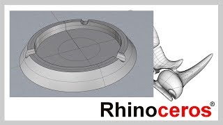 Rhino tutorial軟件教學 08 煙灰缸 [upl. by Arytahs]