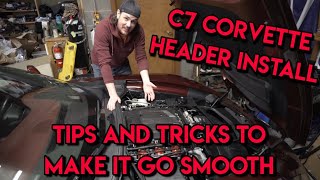 C7 Corvette Long Tube Header Install Tips And Tricks [upl. by Martinelli]